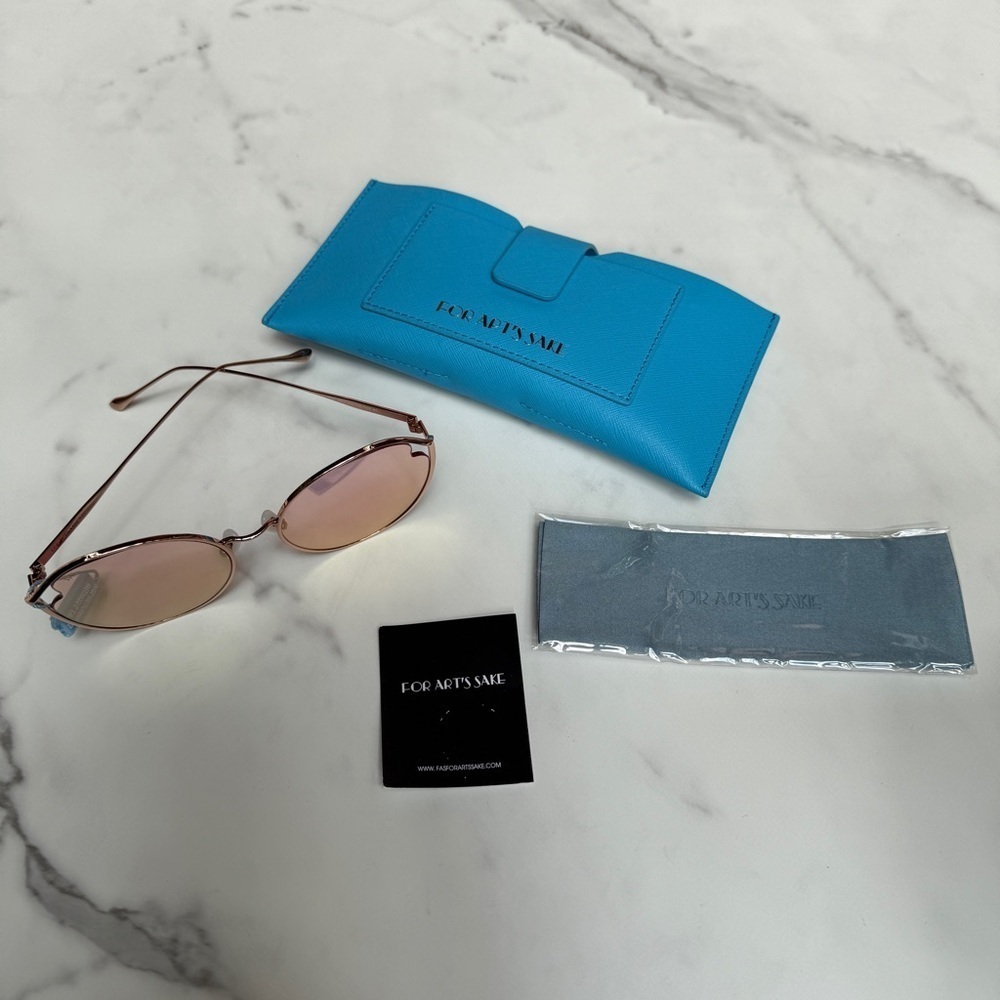 For Art’s Sake Cat Blush Rose Gold Sunglasses - Picture 3 of 7